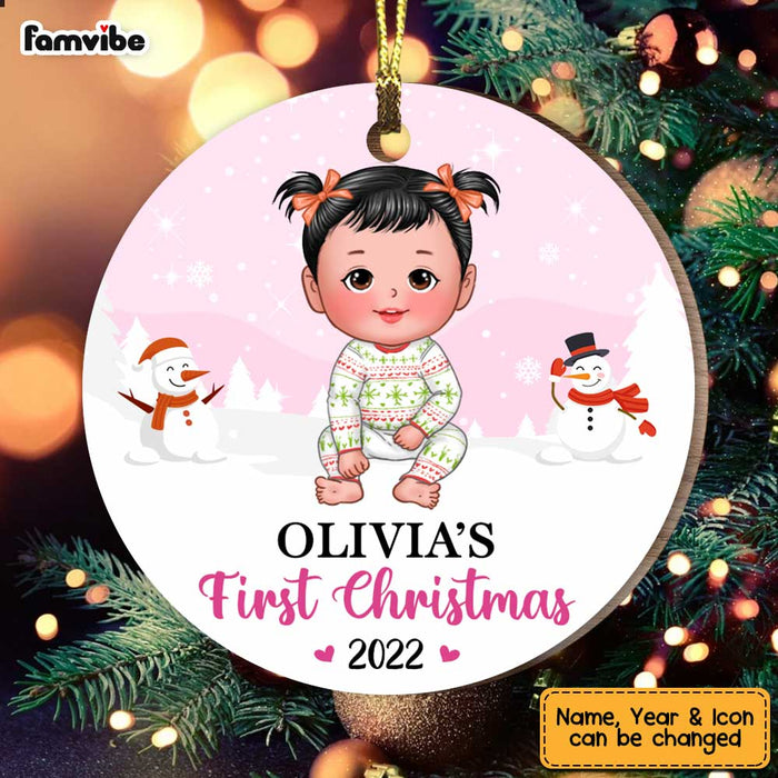 Personalized Baby's First Christmas Circle Ornament SB224 30O47 1
