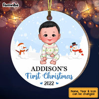 Personalized Baby's First Christmas Circle Ornament SB224 30O47 thumb 1