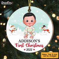 Personalized Baby's First Christmas Circle Ornament SB224 30O47 thumb 1