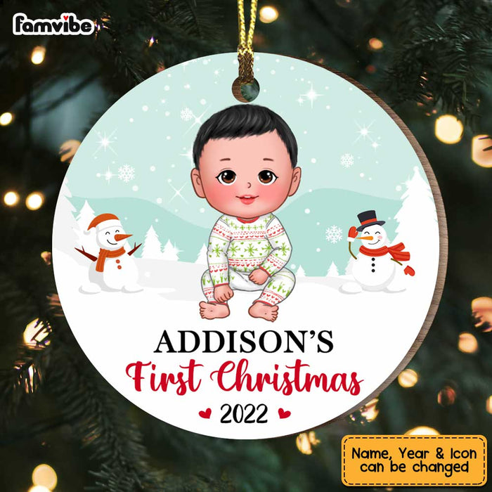 Personalized Baby's First Christmas Circle Ornament SB224 30O47 1