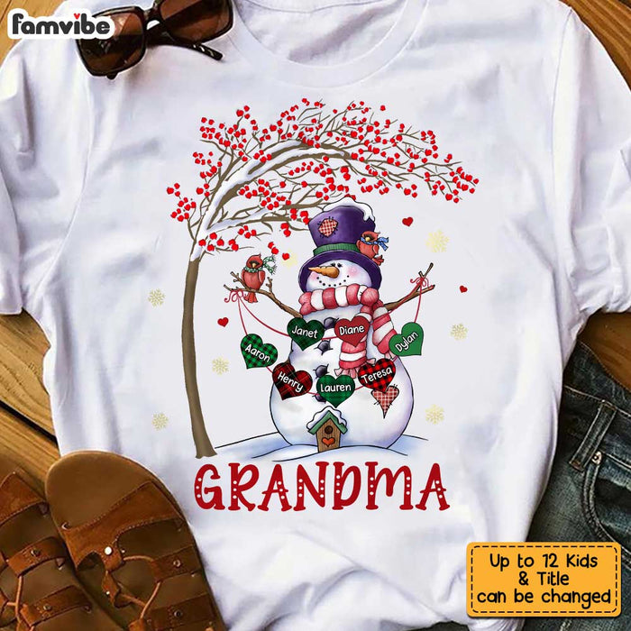 Personalized Grandma Snowman Heart Shirt - Hoodie - Sweatshirt SB213 58O34 1