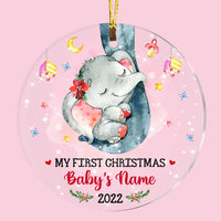 Personalized Baby First Christmas 2022 Circle Ornament SB221 32O47 thumb 1
