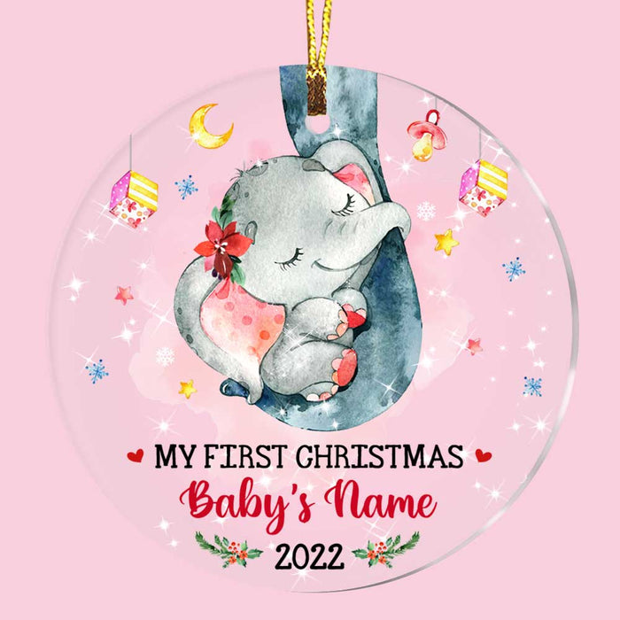 Personalized Baby First Christmas 2022 Circle Ornament SB221 32O47 1