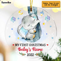 Personalized Baby First Christmas 2022 Circle Ornament SB221 32O47 thumb 1