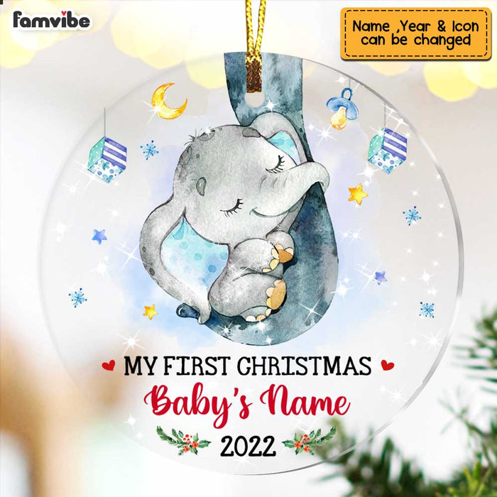 Personalized Baby First Christmas 2022 Circle Ornament SB221 32O47 1