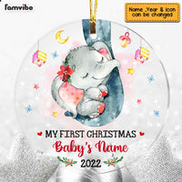 Personalized Baby First Christmas 2022 Circle Ornament SB221 32O47 thumb 1
