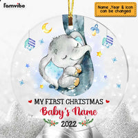 Personalized Baby First Christmas 2022 Circle Ornament SB221 32O47 thumb 1