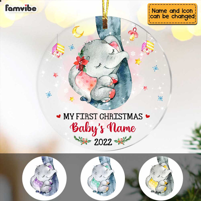 Personalized Baby First Christmas 2022 Circle Ornament SB221 32O47 1