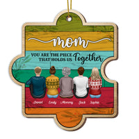 Personalized Christmas Mom Holds Us Together Puzzle Ornament SB211 23O53 thumb 1