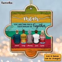 Personalized Christmas Mom Holds Us Together Puzzle Ornament SB211 23O53 thumb 1