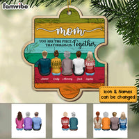 Personalized Christmas Mom Holds Us Together Puzzle Ornament SB211 23O53 thumb 1
