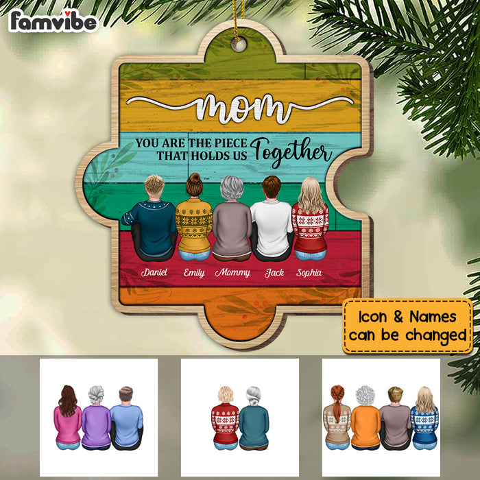 Personalized Christmas Mom Holds Us Together Puzzle Ornament SB211 23O53 1