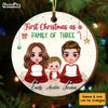 Personalized First Christmas As Family Of Three Circle Ornament SB212 23O34 1