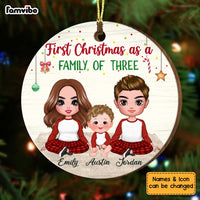 Personalized First Christmas As Family Of Three Circle Ornament SB212 23O34 thumb 1