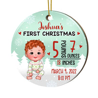 Personalized Baby's First Christmas Circle Ornament SB224 30O28 thumb 1