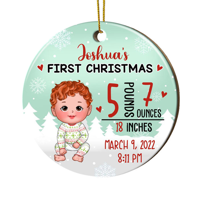 Personalized Baby's First Christmas Circle Ornament SB224 30O28 1