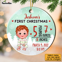 Personalized Baby's First Christmas Circle Ornament SB224 30O28 thumb 1