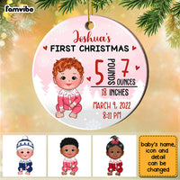 Personalized Baby's First Christmas Circle Ornament SB224 30O28 thumb 1