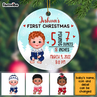 Personalized Baby's First Christmas Circle Ornament SB224 30O28 thumb 1