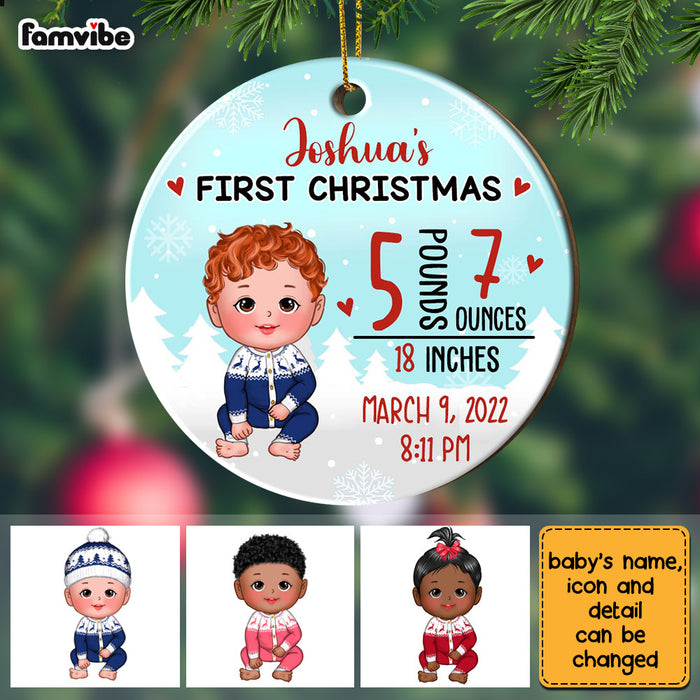 Personalized Baby's First Christmas Circle Ornament SB224 30O28 1