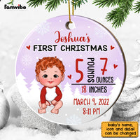 Personalized Baby's First Christmas Circle Ornament SB224 30O28 thumb 1