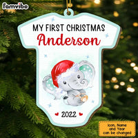 Personalized Baby First Christmas Elephant Onesie Ornament SB221 23O47 thumb 1