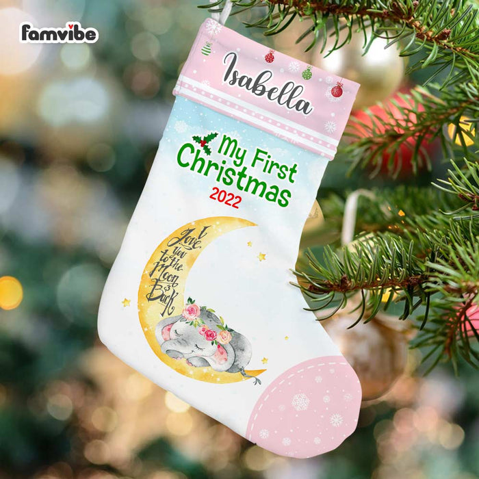 Personalized Baby First Christmas Elephant Stocking SB221 85O67 1