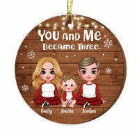 Personalized Christmas You And Me Became Three Circle Ornament SB225 23O34 thumb 1