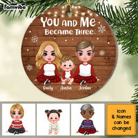 Personalized Christmas You And Me Became Three Circle Ornament SB225 23O34 thumb 1