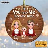 Personalized Christmas You And Me Became Three Circle Ornament SB225 23O34 thumb 1