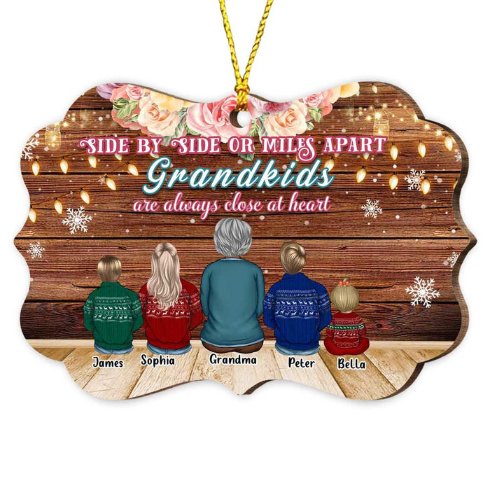 Personalized Grandma LDR Side By Side Grandkids Always Close To Heart Benelux Ornament SB221 58O67 1