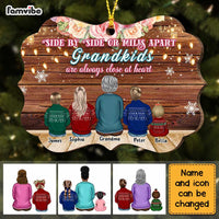 Personalized Grandma LDR Side By Side Grandkids Always Close To Heart Benelux Ornament SB221 58O67 thumb 1