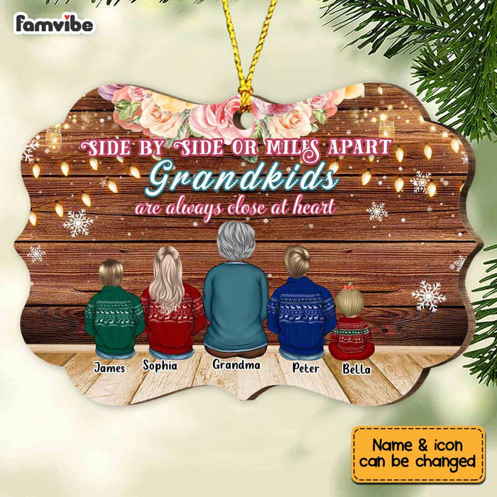 Personalized Grandma LDR Side By Side Grandkids Always Close To Heart Benelux Ornament SB221 58O67 1
