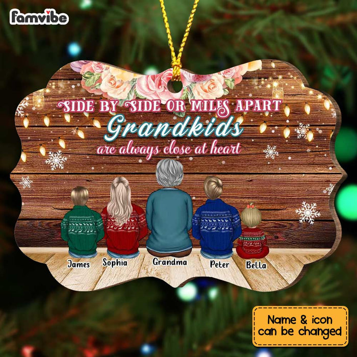 Personalized Grandma LDR Side By Side Grandkids Always Close To Heart Benelux Ornament SB221 58O67 1