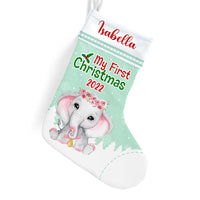 Personalized Elephant Baby's First Christmas Stocking SB231 30O28 thumb 1