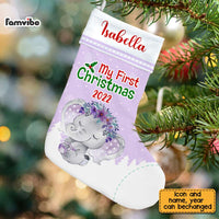 Personalized Elephant Baby's First Christmas Stocking SB231 30O28 thumb 1