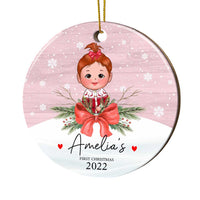 Personalized My First Christmas Baby Boy Girl Circle Ornament SB231 58O67 thumb 1