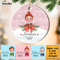 Personalized My First Christmas Baby Boy Girl Circle Ornament SB231 58O67 thumb 1