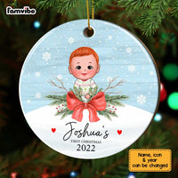 Personalized My First Christmas Baby Boy Girl Circle Ornament SB231 58O67 thumb 1