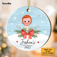 Personalized My First Christmas Baby Boy Girl Circle Ornament SB231 58O67 thumb 1