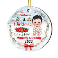 Personalized My First Christmas Baby Boy Girl Circle Ornament SB232 58O67 thumb 1