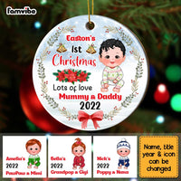 Personalized My First Christmas Baby Boy Girl Circle Ornament SB232 58O67 thumb 1