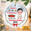 Personalized My First Christmas Baby Boy Girl Circle Ornament SB232 58O67 1