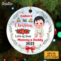 Personalized My First Christmas Baby Boy Girl Circle Ornament SB232 58O67 thumb 1