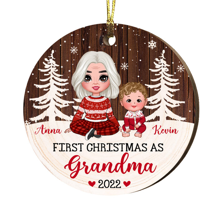 Personalized First Christmas As Grandma Circle Ornament SB234 23O53 1