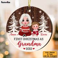 Personalized First Christmas As Grandma Circle Ornament SB234 23O53 thumb 1