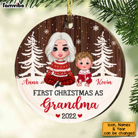 Personalized First Christmas As Grandma Circle Ornament SB234 23O53 thumb 1