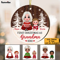 Personalized First Christmas As Grandma Circle Ornament SB234 23O53 thumb 1