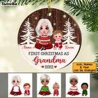 Personalized First Christmas As Grandma Circle Ornament SB234 23O53 thumb 1