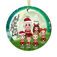 Personalized Grandma Love You To The Moon And Back Circle Ornament SB232 32O28 thumb 1